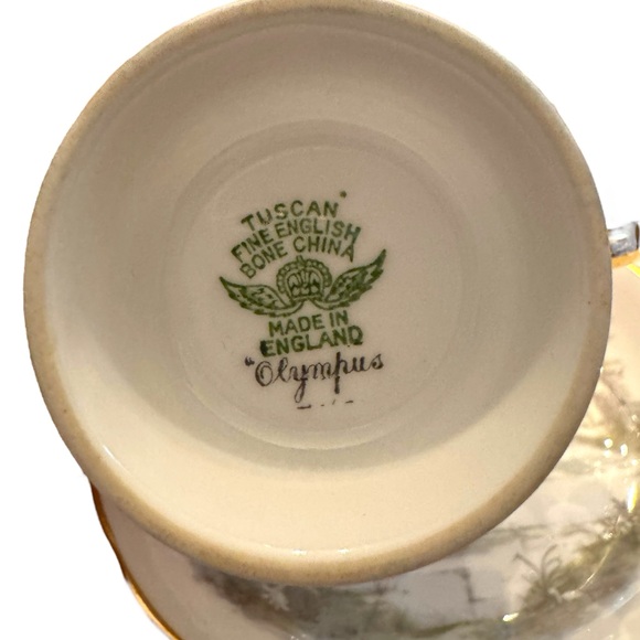Vintage Royal Tuscan Tea Cup & Saucer Fine English Bone China Rare Olympus - Picture 7 of 7